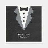 Tuxedo Black Krawatte Wedding Serviette (Vorderseite)