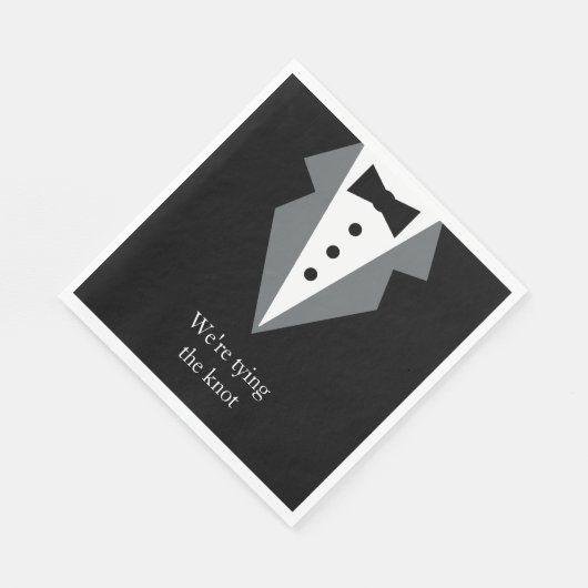 Tuxedo Black Krawatte Wedding Serviette (Ecke)