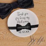 Tuxedo Bow Krawatte Bridesman Vielen Dank Gastgesc Dekoschale<br><div class="desc">Wenn Ihr Bridesman Schmuckstücke hat,  dann ist dies das Schmuckstück der Bug-Krawatte nur für Sie. Geeignet für jedes Mitglied Ihres Brautparty. Fügen Sie einfach ihren Namen ,  Ihr Hochzeitstermin und kurz Dankeschön Nachricht.</div>