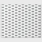 Tuxedo Bow Krawatte & Buttons Muster Schwarz ID109 Geschenkpapier (Flach)