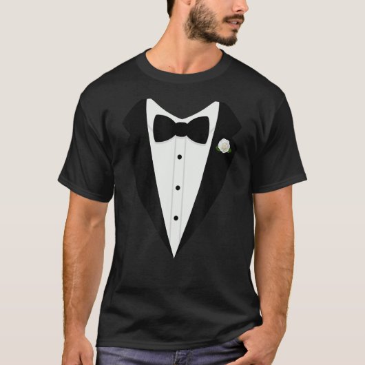Tuxedo Bow Krawatte Gentlemens Anzug T-Shirt (Vorderseite)