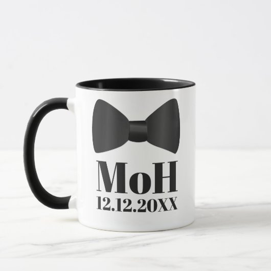 Tuxedo Bow Krawatte Mann oder Trauzeugin Tasse (Links)
