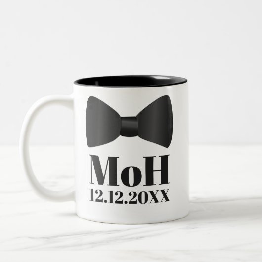 Tuxedo Bow Krawatte Mann oder Trauzeugin Tasse (Links)