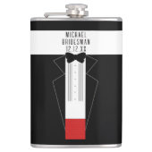 Tuxedo Bow Krawatte Trauzeugen Bridesmen Wedding F Flachmann (Vorderseite)