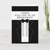 Tuxedo Bridesman Request Trauzeuge Card Einladung (Vorderseite)
