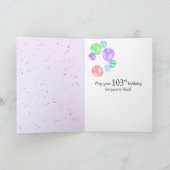 Tuxedo Cat 103. Geburtstagsballon Karte (Innenseite)