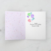 Tuxedo Cat 70th Birthday Balloon Card Karte (Innenseite)