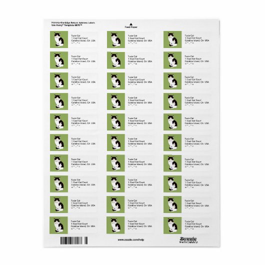 Tuxedo Cat Address Labels (Vorne)