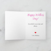 Tuxedo Cat and Flowers Custom Text Mother's Day Karte (Innenseite)