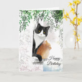 Tuxedo Cat and Ginger Cat Faltkarte Karte (Gelbe Blume)