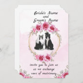 Tuxedo Cat and Kitten Wedding Einladung (Vorne/Hinten)