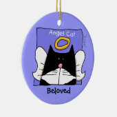 Tuxedo Cat Angel Personalize Keramikornament (Rechts)