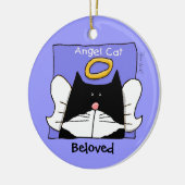 Tuxedo Cat Angel Personalize Keramikornament (Links)