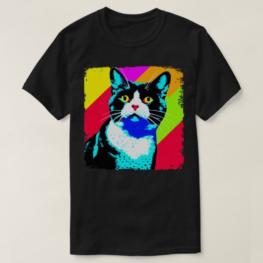 Tuxedo Cat Art Cat Lover Geschenk 4 T-Shirt (Design vorne)