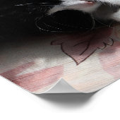 Tuxedo Cat Art Cute Pink Nose Kitty Cats Art Poster (Ecke)