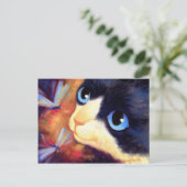 Tuxedo Cat Art - Multi Postkarte (Stehend Vorderseite)
