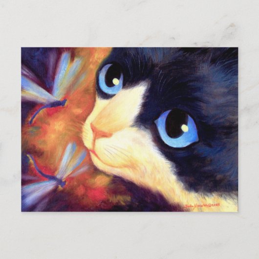 Tuxedo Cat Art - Multi Postkarte (Vorderseite)