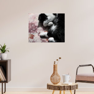 Tuxedo Cat Art Niedlich Pink Nose Kitts Kunst, Dic Poster