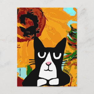 TUXEDO CAT ART & SUNFLOWER PANDA KITTY POSTCARDS POSTKARTE