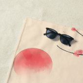 Tuxedo Cat auf Cherry Blossom Japanisch Ästhetik Strandtuch (Beispiel)