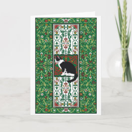 Tuxedo Cat Baroque Feiertagskarte