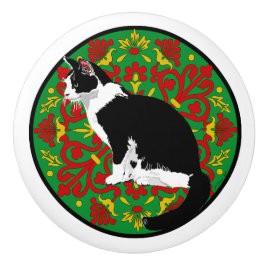 Tuxedo Cat Baroque Keramikknauf