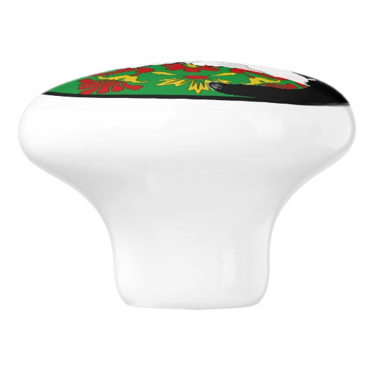 Tuxedo Cat Baroque Keramikknauf (Seitenansicht)