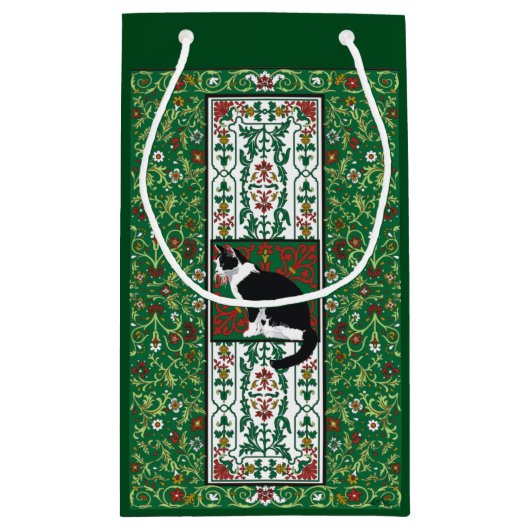 Tuxedo Cat Baroque Kleine Geschenktüte (Rückseite)