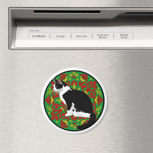 Tuxedo Cat Baroque Magnet (In Situ (Geschirrspüler))
