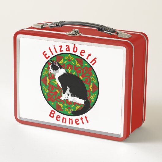 Tuxedo Cat Baroque Metall Brotdose (Vorderseite)