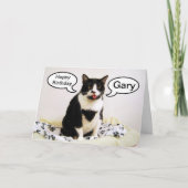 Tuxedo Cat Birthday Gary Spaß Card Karte (Vorderseite)