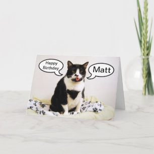 Tuxedo Cat Birthday Matt Spaß Card Karte