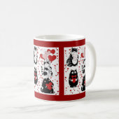 Tuxedo cat black and white Valentine Kaffeetasse (VorderseiteRechts)