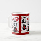 Tuxedo cat black and white Valentine Kaffeetasse (Vorderseite Links)