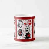 Tuxedo cat black and white Valentine Kaffeetasse (Mittel)