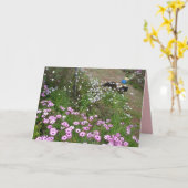 Tuxedo Cat & Blume Hütte Garten Danke Karte (Gelbe Blume)