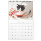 Tuxedo Cat Calendar 2026 - Schwarz-Weiß Katze Kuns Kalender (Mär 2026)