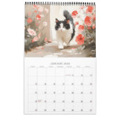 Tuxedo Cat Calendar 2026 - Schwarz-Weiß Katze Kuns Kalender (Jan 2026)