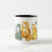 Tuxedo Cat Calico Kitten Wasserfarbige Tiere Zweifarbige Tasse (Mittel)