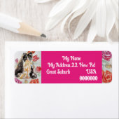 Tuxedo cat Cat Cats Art Rücksendeadressen-Aufklebe (Insitu)