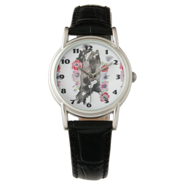 Tuxedo Cat Cats Art Animal Kinder Saal Armbanduhr (Vorderseite)