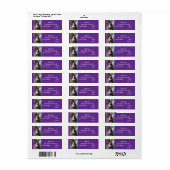 Tuxedo cat Cats Art Return Address Labels Purple (Vorne)