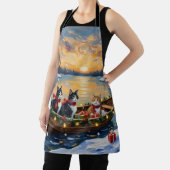 Tuxedo Cat Christmas Boat Holiday Schürze (InSitu)