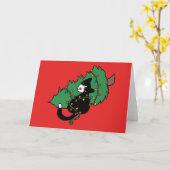 Tuxedo Cat Christmas Tree Karte (Gelbe Blume)
