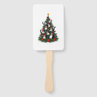 Tuxedo Cat Christmas Tree Tuxedo Cat Lights Xmas M Fächer