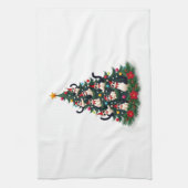 Tuxedo Cat Christmas Tree Tuxedo Cat Lights Xmas M Geschirrtuch (Vertikal)