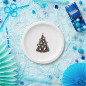 Tuxedo Cat Christmas Tree Tuxedo Cat Lights Xmas M Pappteller (Party)