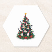 Tuxedo Cat Christmas Tree Tuxedo Cat Lights Xmas M Untersetzer (Vorderseite)