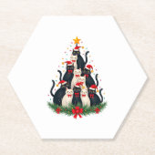 Tuxedo Cat Christmas Tree Tuxedo Cat Lights Xmas M Untersetzer (Vorderseite)