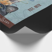 Tuxedo Cat Coffee Co. Liebe beim ersten Sip Funny Geschenkpapier (Ecke)